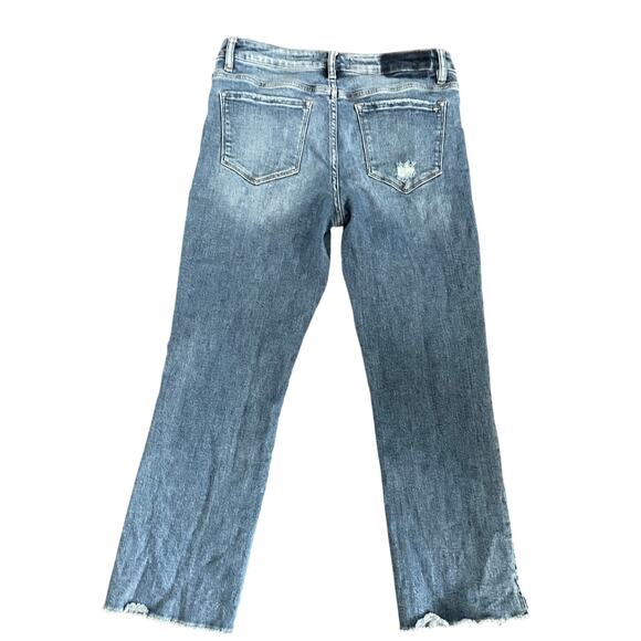 Mica Los Angeles Straight Leg Jeans Size 29 Medium Wash Raw Hem Denim - Picture 3 of 7